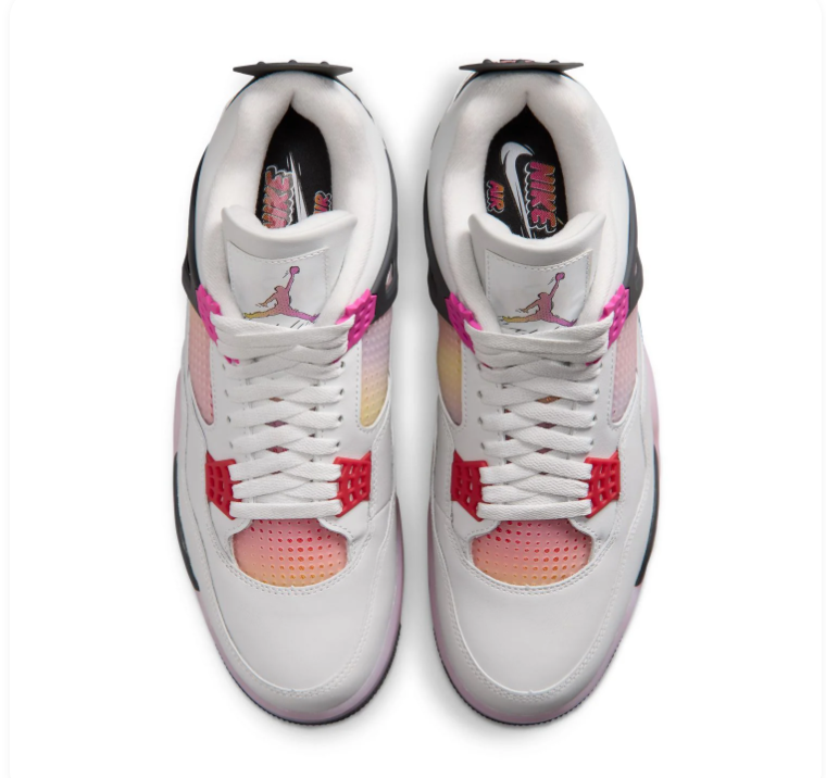 Air Jordan 4 Retro White Pink Foam Fuchsia Nike Air Sneakers