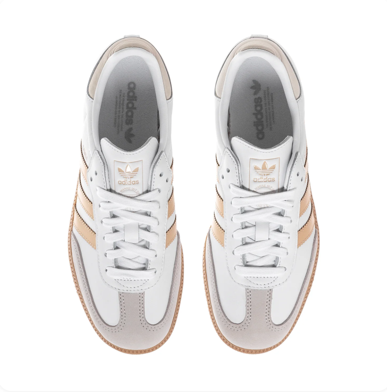 Adidas Samba OG White Champagne Gold Grey Gum Sneakers