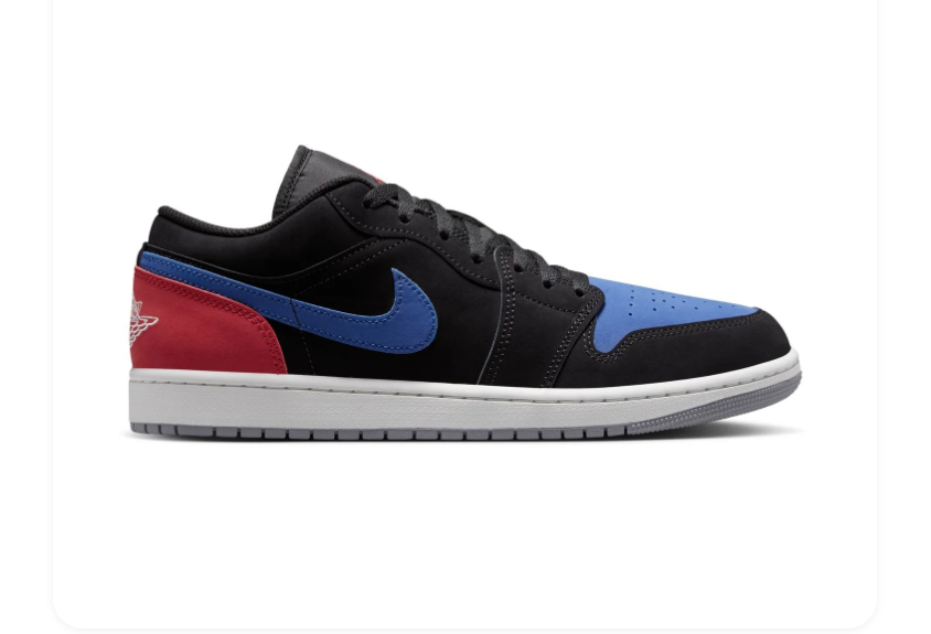 Air Jordan 1 Low Top 3 Black Royal Blue Gym Red Sneakers