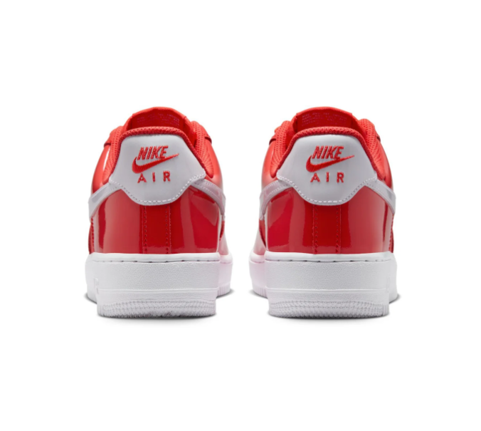 Nike Air Force 1 Low '07 LV8 University Red Patent Leather White Swoosh Sneakers