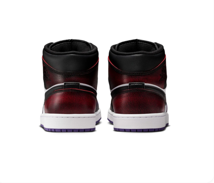 Air Jordan 1 Mid Lakers Purple Gold Black White Sneakers
