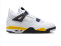 Air Jordan 4 Retro White Thunder Yellow Black Sneakers