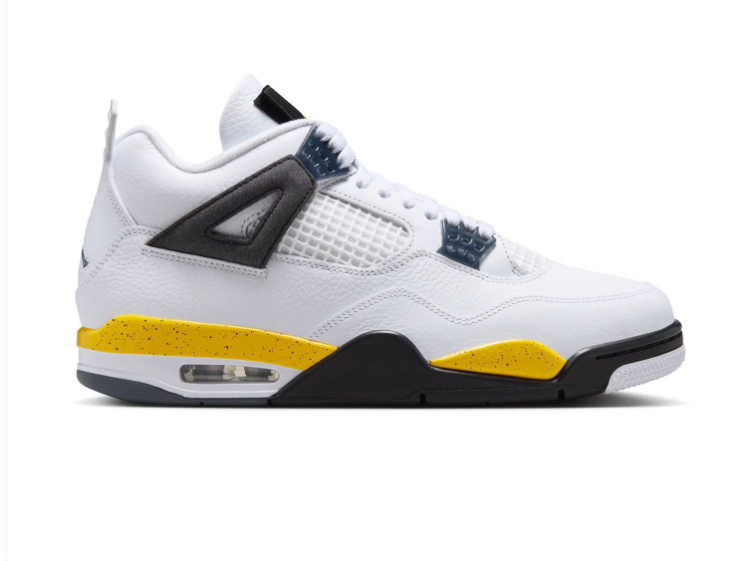 Air Jordan 4 Retro White Thunder Yellow Black Sneakers