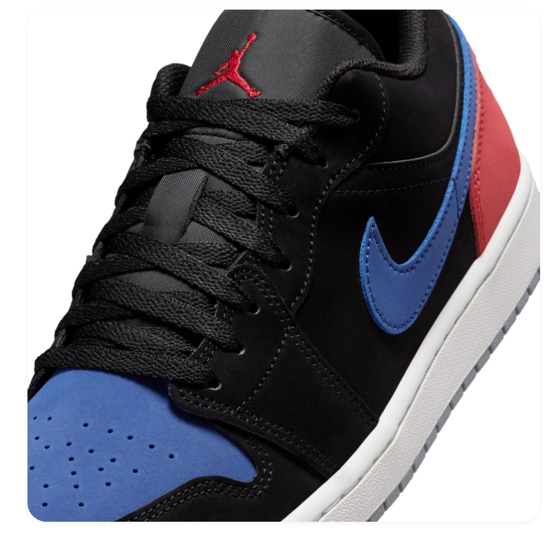Air Jordan 1 Low Top 3 Black Royal Blue Gym Red Sneakers