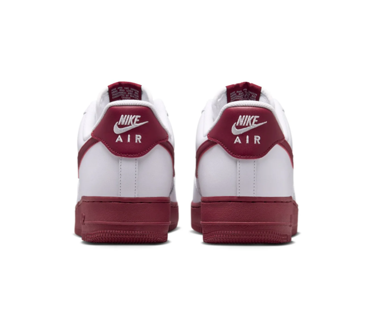 Nike Air Force 1 Low '07 White Team Red Swoosh Red Sole Classic Court Sneakers