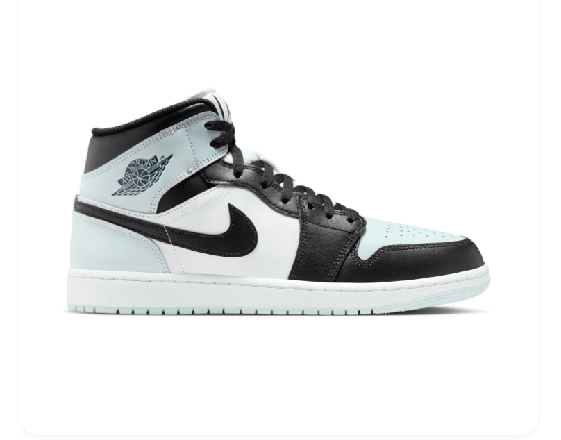 Air Jordan 1 Mid Barely Green Black White Sneakers