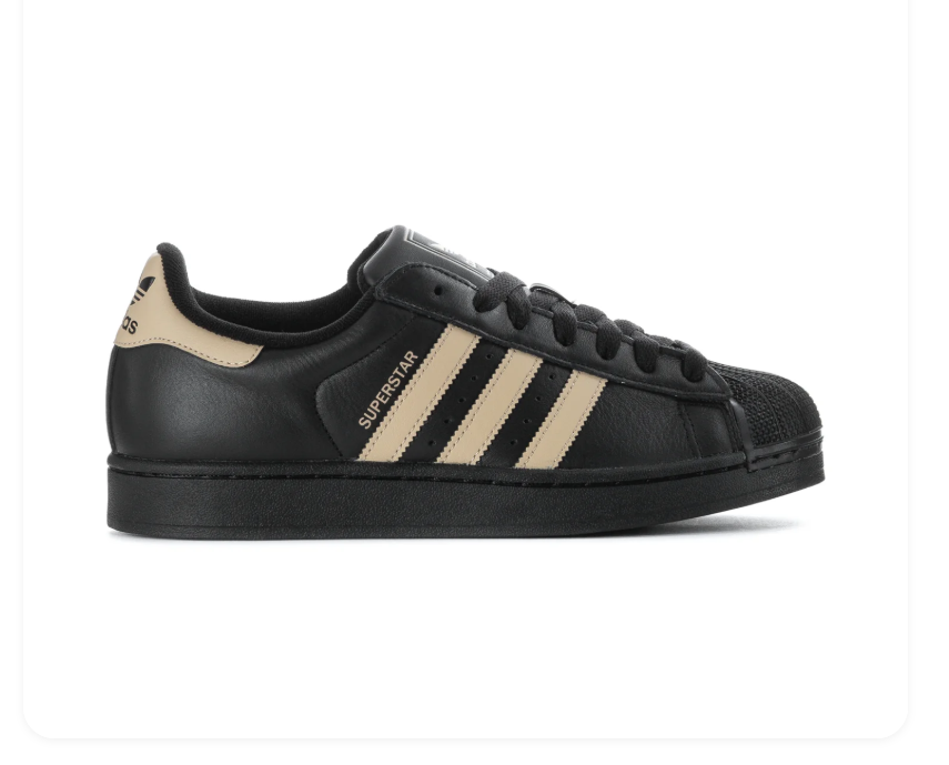 Adidas Superstar Core Black Sand Beige Sneakers
