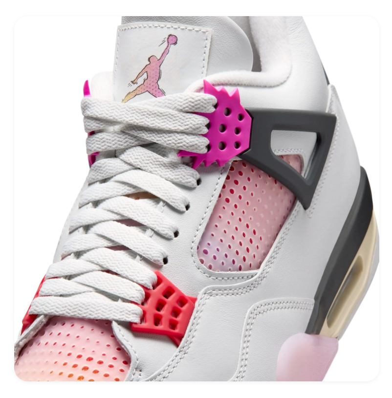Air Jordan 4 Retro White Pink Foam Fuchsia Nike Air Sneakers