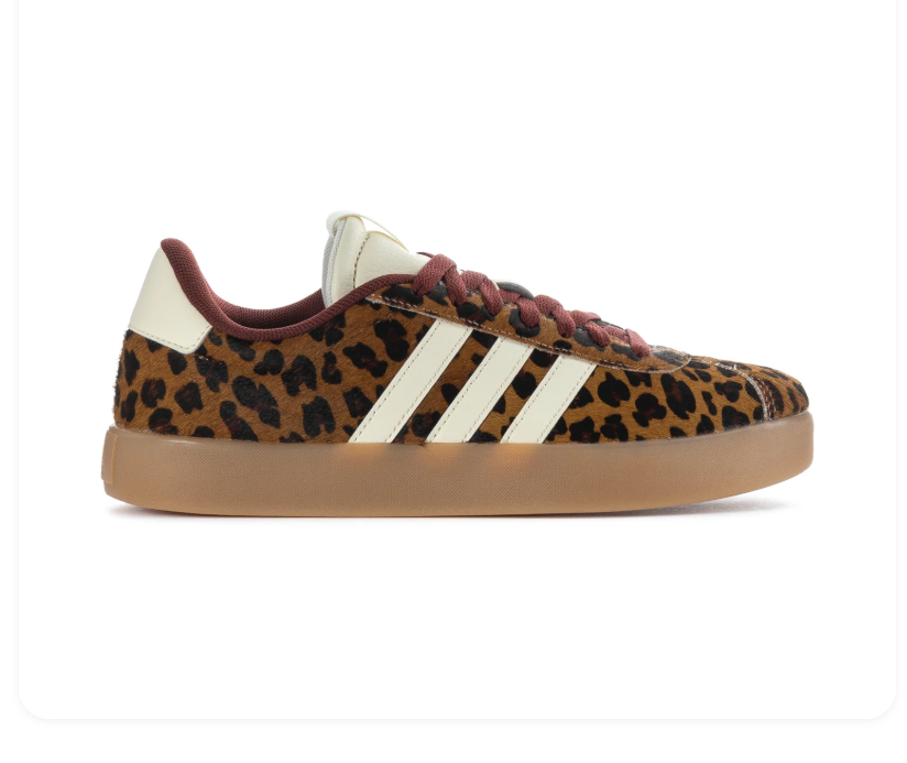 Adidas Gazelle Leopard Print Brown Cream Burgundy Gum Sneakers