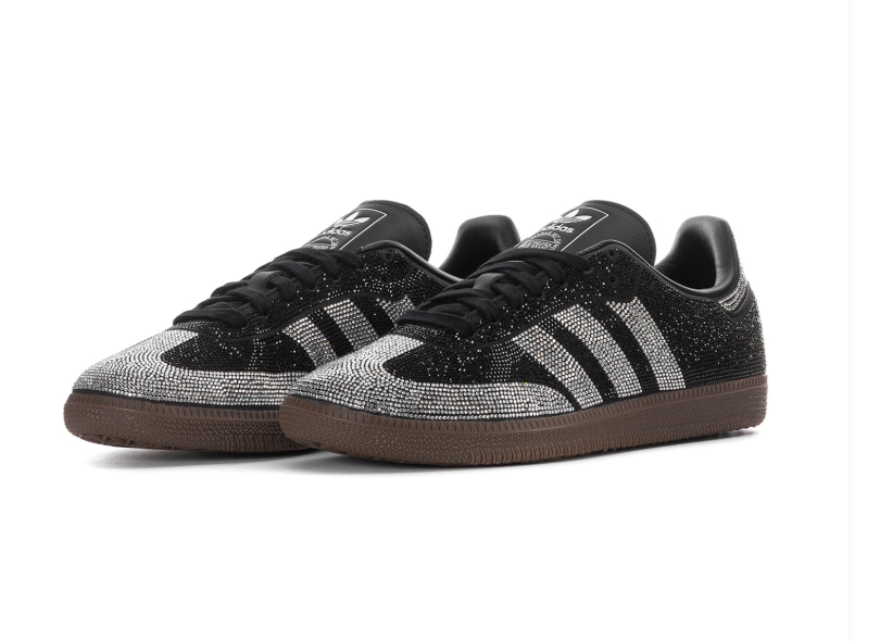 Adidas Samba Black Crystal Rhinestone Silver Gum Limited Edition Sneakers
