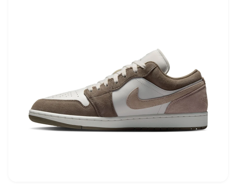 Air Jordan 1 Low SE Desert Mocha Brown White Sneakers