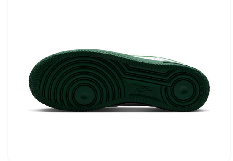 Nike Air Force 1 Low '07 White Gorge Green Swoosh Green Sole Classic Court Sneakers