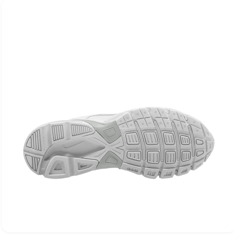 Nike Initiator Triple White Metallic Silver Retro Running Sneakers