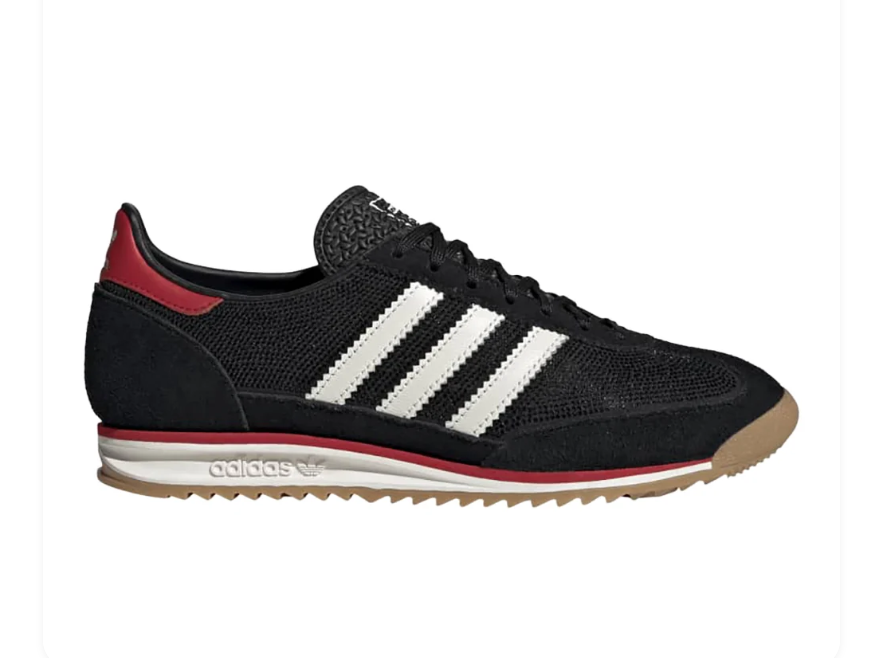 Adidas SL 72 Core Black Off White Red Gum Vintage Sneakers