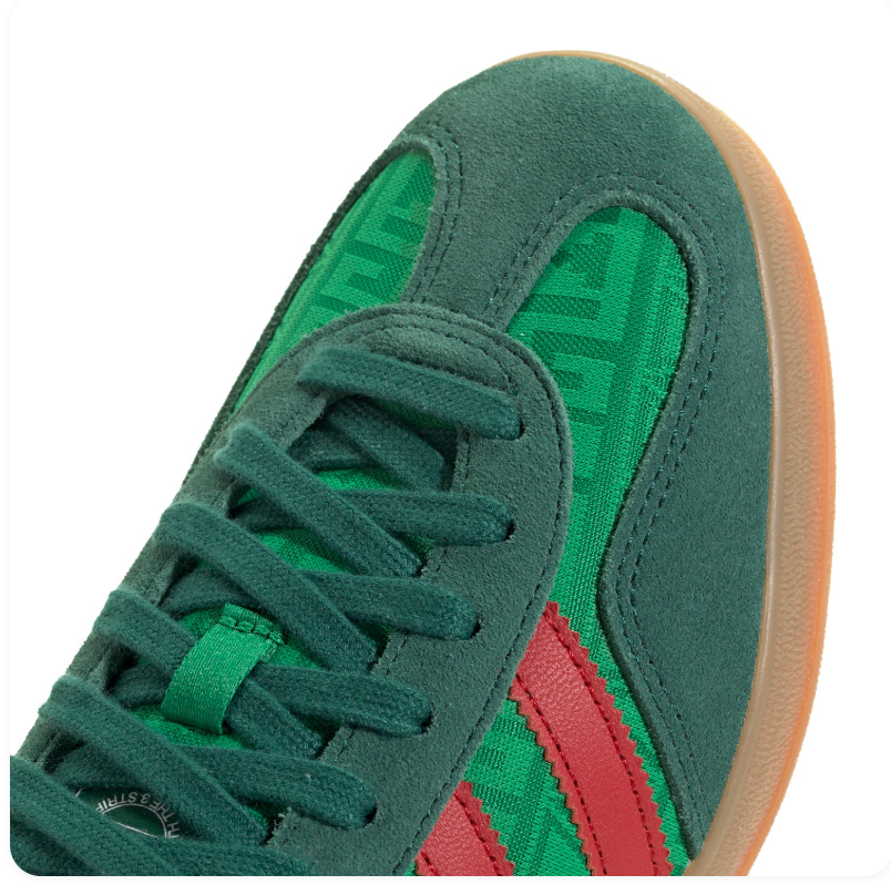 Adidas Gazelle Indoor Green Red Gum Embossed Sneakers