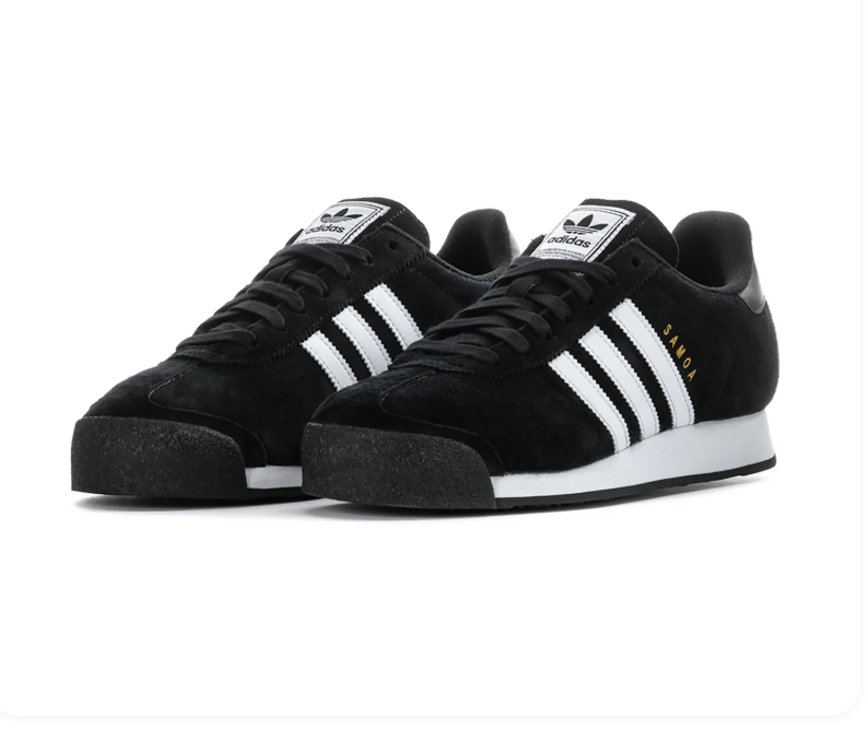 Adidas Samoa Black White Suede Sneakers