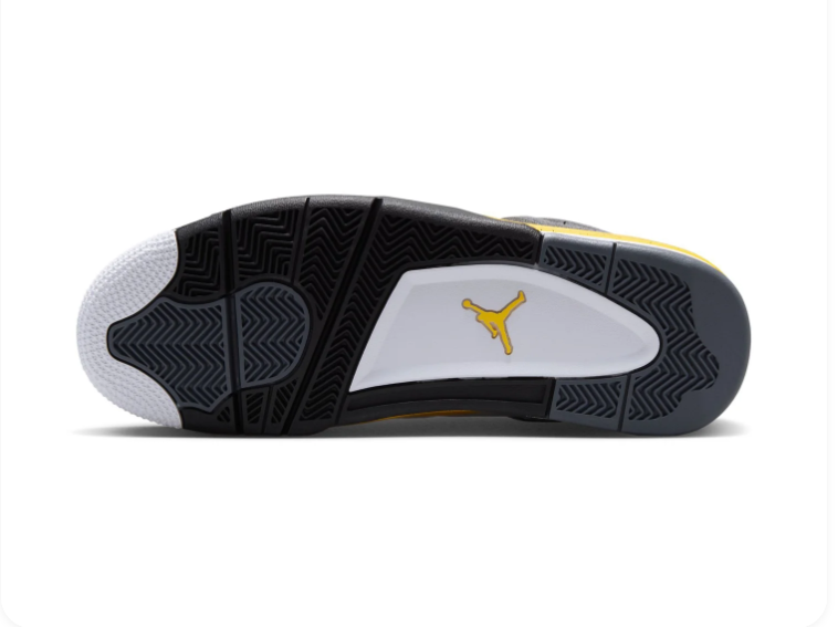 Air Jordan 4 Retro White Thunder Yellow Black Sneakers
