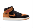Air Jordan 1 Mid Wheat Black Ale Brown Pink Sneakers