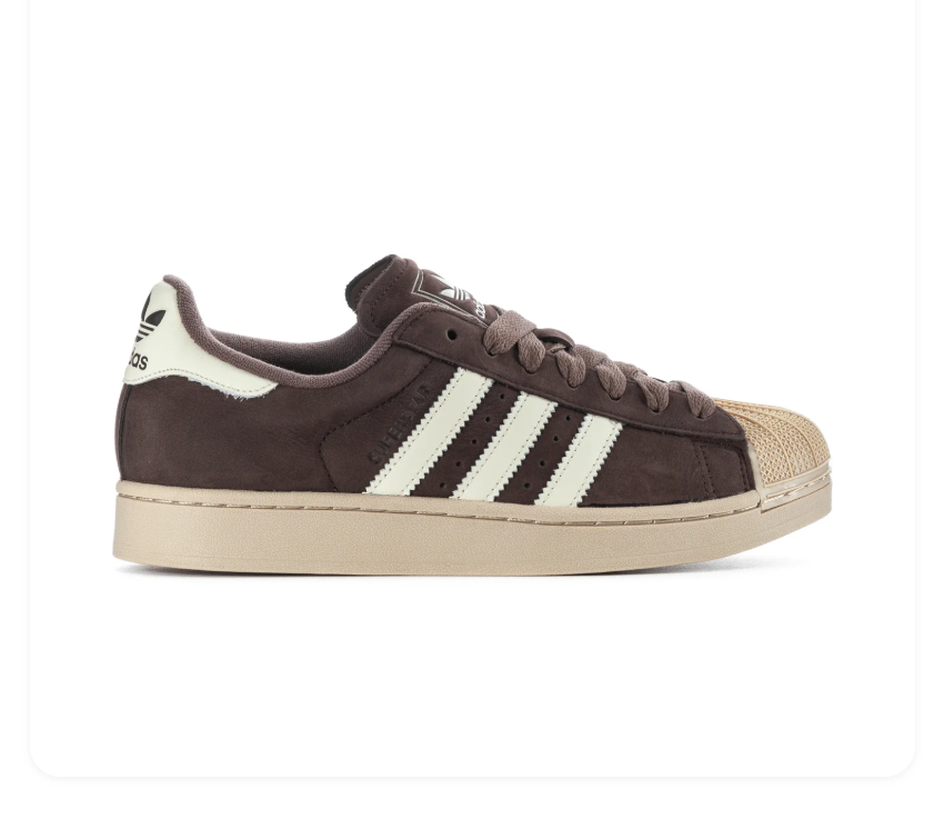 Adidas Superstar Dark Brown Cream White Shell Toe Sneakers