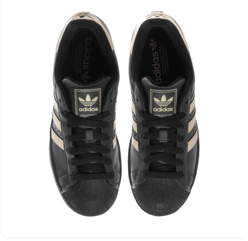 Adidas Superstar Core Black Sand Beige Sneakers
