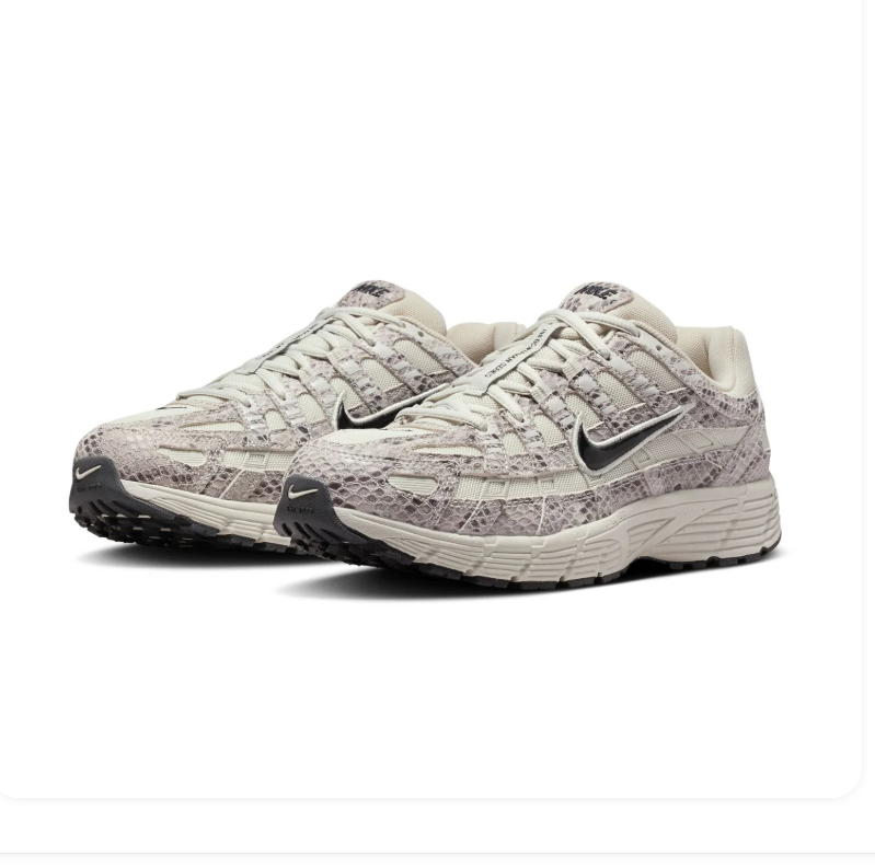 Nike P-6000 Bowerman Series Sail Snake Print Phantom Retro Running Sneakers