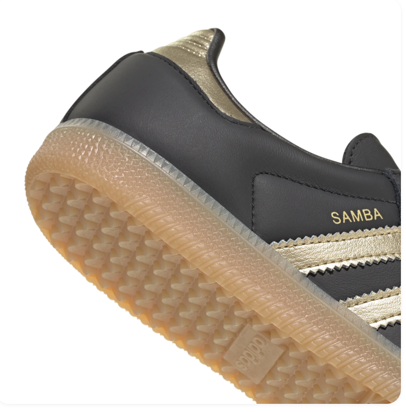 Adidas Samba OG Black Gold Metallic Gum Sneakers