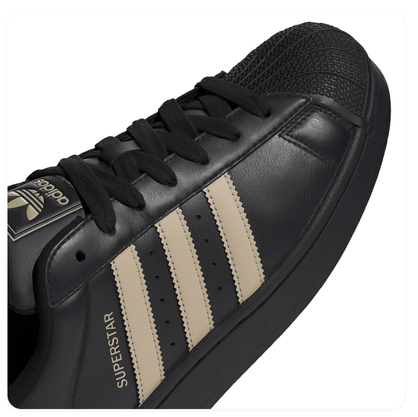 Adidas Superstar Core Black Sand Beige Sneakers