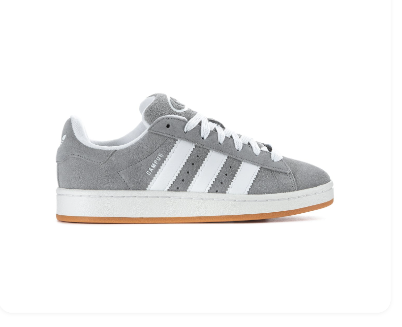 Adidas Campus 00s Grey White Gum Suede Retro Sneakers