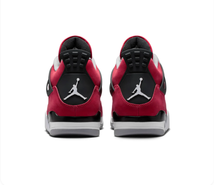 Air Jordan 4 Retro Toro Bravo Fire Red Black Grey Sneakers