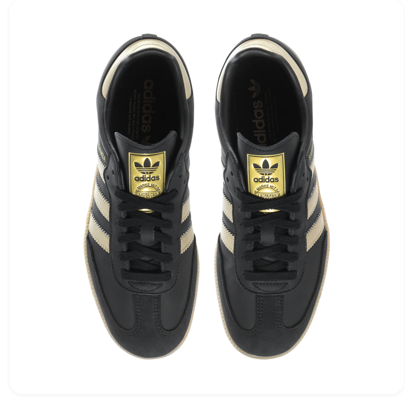 Adidas Samba OG Black Gold Metallic Gum Sneakers