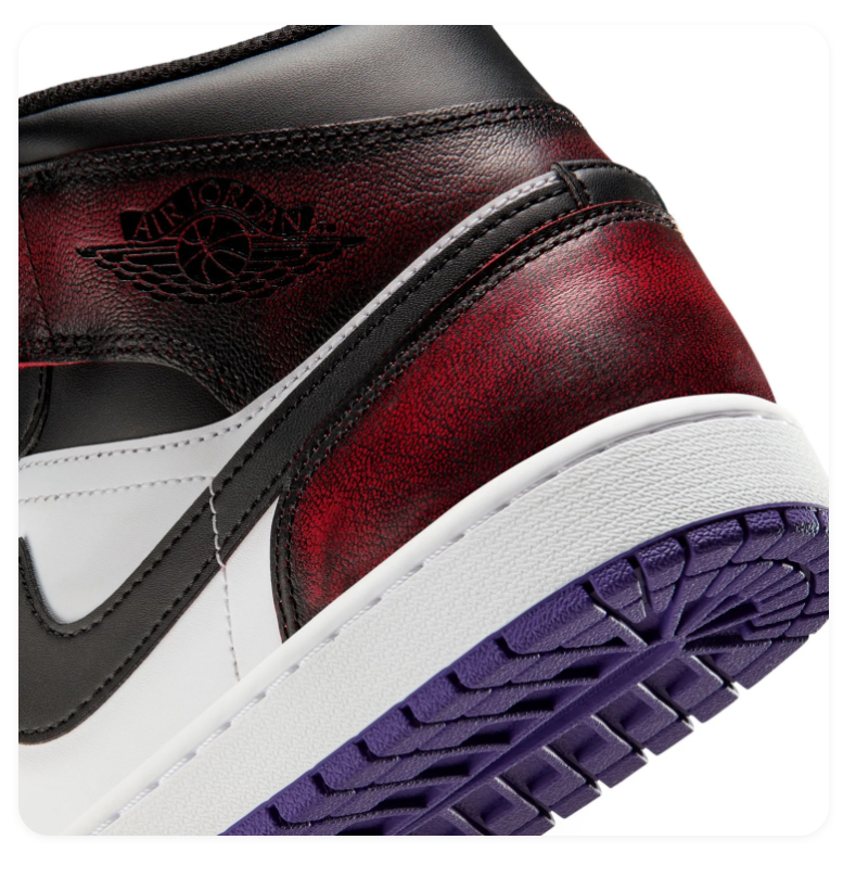 Air Jordan 1 Mid Lakers Purple Gold Black White Sneakers