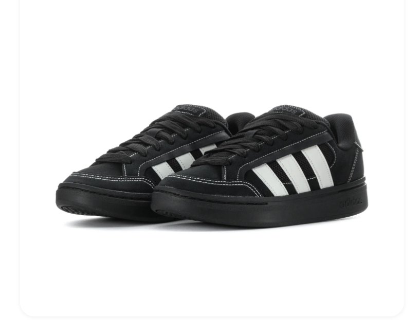 Adidas CourtBlock Black White Contrast Stitch Sneakers
