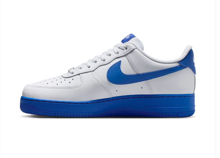 Nike Air Force 1 Low '07 White Game Royal Blue Swoosh Blue Sole Classic Court Sneakers