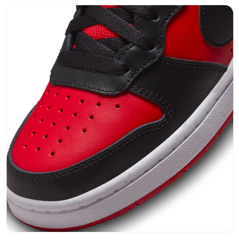 Nike Court Borough Mid 2 University Red Black Bred Strap Mid-Top Court Basketball Sneakers